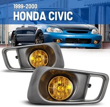 For 99-00 Honda Civic Fog Lights Yellow Glass Lens W Wiring Kit Switch Bulbs For 99-00 Honda Civic Fog Lights Yellow Glass Lens W Wiring Kit Switch Bulbs