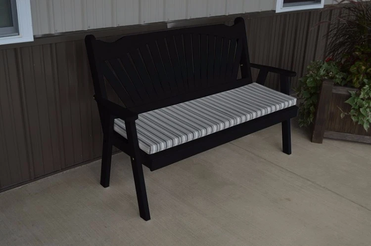 A&L Furniture Co. Amish-Made Pine Fanback Garden Benches - 3 Sizes & 18 Colors - Image 3 of 4