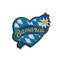 Bavaria Herz - AufnäHer, BüGelbild, AufbüGler, GrößE: 5 X 5,2 Cm