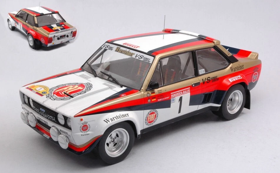MODELLINO AUTO STATICO IXO FIAT 131 ABARTH #1 RALLY HUNSRUCK 1980 1/18 - Immagine 2 di 4