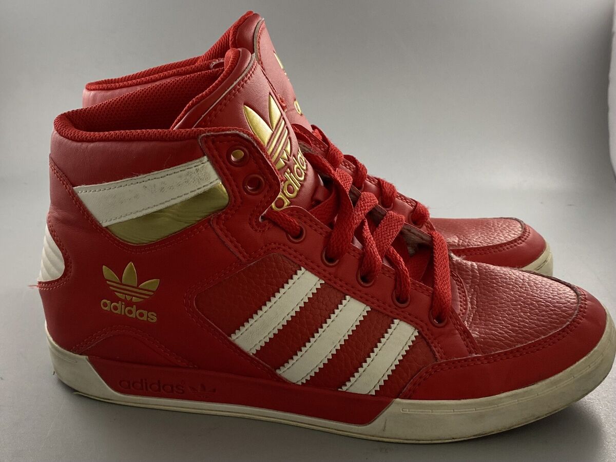 Adidas Red High Tops With Gold Symbol US 5.5 evh 791004 Adidas Red High Tops With Gold Symbol US 5.5 evh 791004
