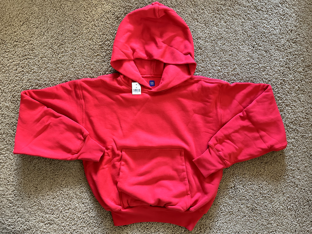 Gap YZY Double Layered Boxy Cropped Heavyweight Perfect Hoodie Red