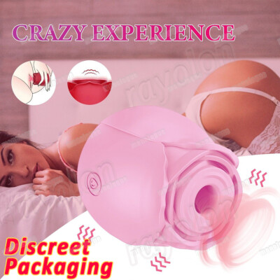Rose-Sucking-Vibrator-10 Speed-Clit-Nipple-Sucker-Massager-Toy-use Lubricant US