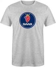 SAAB Vintage Car Logo Light Grey 50/50 T-Shirt - Sizes S-XL