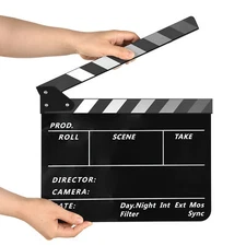 Acrylic Clapperboard Film Clapboard Movie Director's Slate Cut Action Scene Q6J6