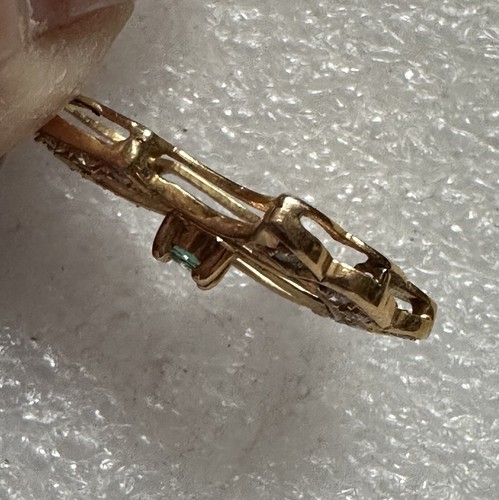 14k Gold, Emerald And Diamond Pendant Lavalier - Picture 4 of 5