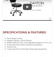 Dayton Pedicure Stool
