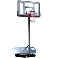 44 inch Outdoor Basketball Hoop Stand for Adults, SEGMART 4.9FT-10FT Height