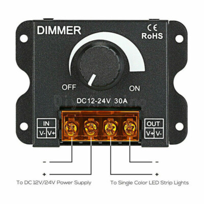 NEW DC 12V / 24V 30A LED-Schalter-Dimmerregler für LED-Streifen