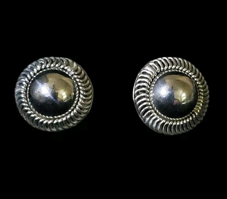 23mm Solid Sterling Silver Wire Wrapped High Dome… - image 1