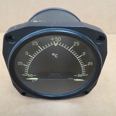NEW Weston Aircraft Instrument Dual Engine Carb Air Temp Gauge Model 828 Type6Y1