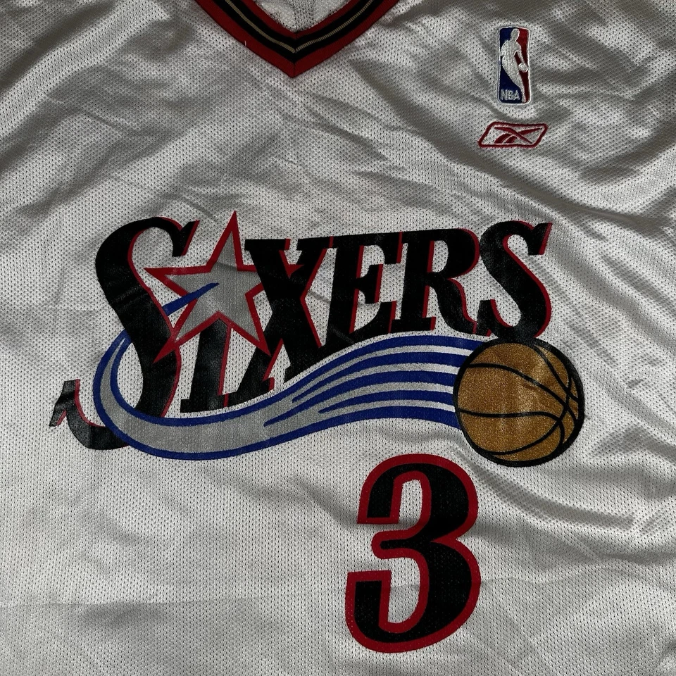 Allen Iverson #3 Sixers Reebok Jersey Team Apparel XL NBA Basketball White - Image 2 of 4