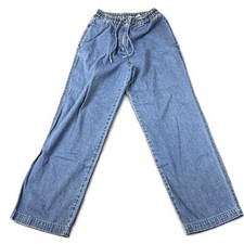 Talbots Elastic Waistband Drawstring Cotton Jeans Unisex Pants Size S