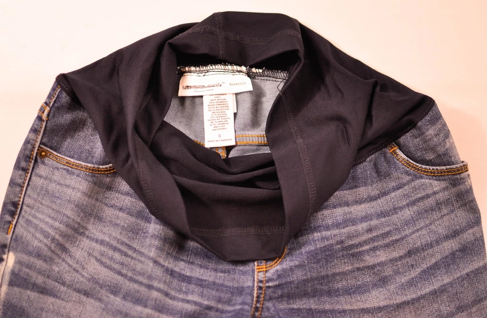 Mujer Liz Lange Maternidad Denim Shorts Talla Pequeña Algodón Mezcla Cuatro Bolsillos Foto 4 de 4