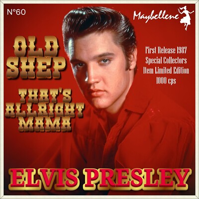Repro Photo ELVIS PRESLEY Old Shep / That's Allright Mama 7'' Single Size 18x18cm
