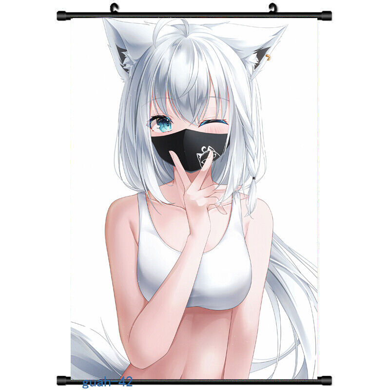 Kawaii Anime Neko Cat Girl With white hair iPad Case & Skin for