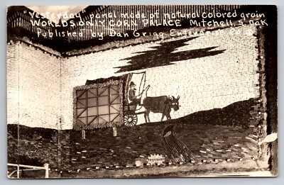 Yesterday Panel Made of Grain Corn Palace Mitchell South Dakota 1947 RPPC