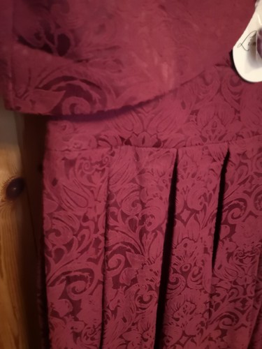Lindy Bop Dress And Jacket Set Burgundy Maroon Size 12 New. Fit and Flare - Picture 2 of 7