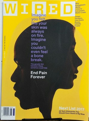 Wired May 2017 End Pain Forever Genetic Link Between Extremes FREE SHIPPING sb
