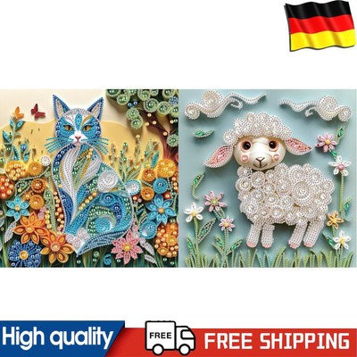 5D DIY Partial Special Shaped Drill Diamond Painting Kit Cat Decoration 30x30cm