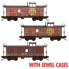 Micro Trains ~ N Scale ~ Santa Fe ATSF~ Weathered Caboose ~ 3-Pack ~ 98302259