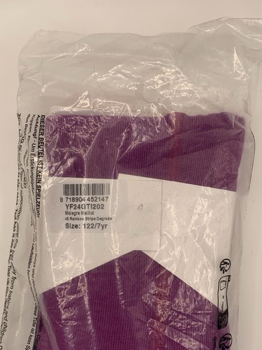 Oilily Malegrie Maillot Regenbogenstreifen Strumpfhose Alter 7 Größe 122 lila Mix neu mit Etikett  - Bild 6 von 8