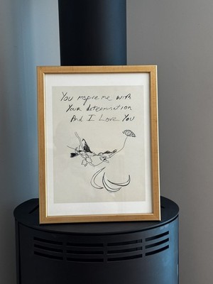 Tracey Emin You Inspire Me Druck gerahmt Gold