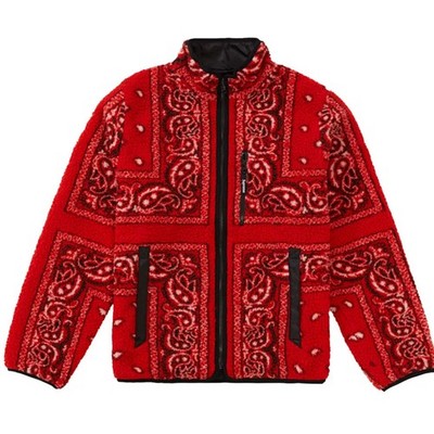Reversible Bandana Fleece Jacket Red ① Supreme Reversible Bandana Fleece Jacket Red | eBay