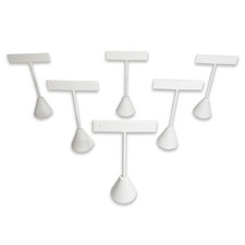 White Leatherette Earring T Shape Display Stands