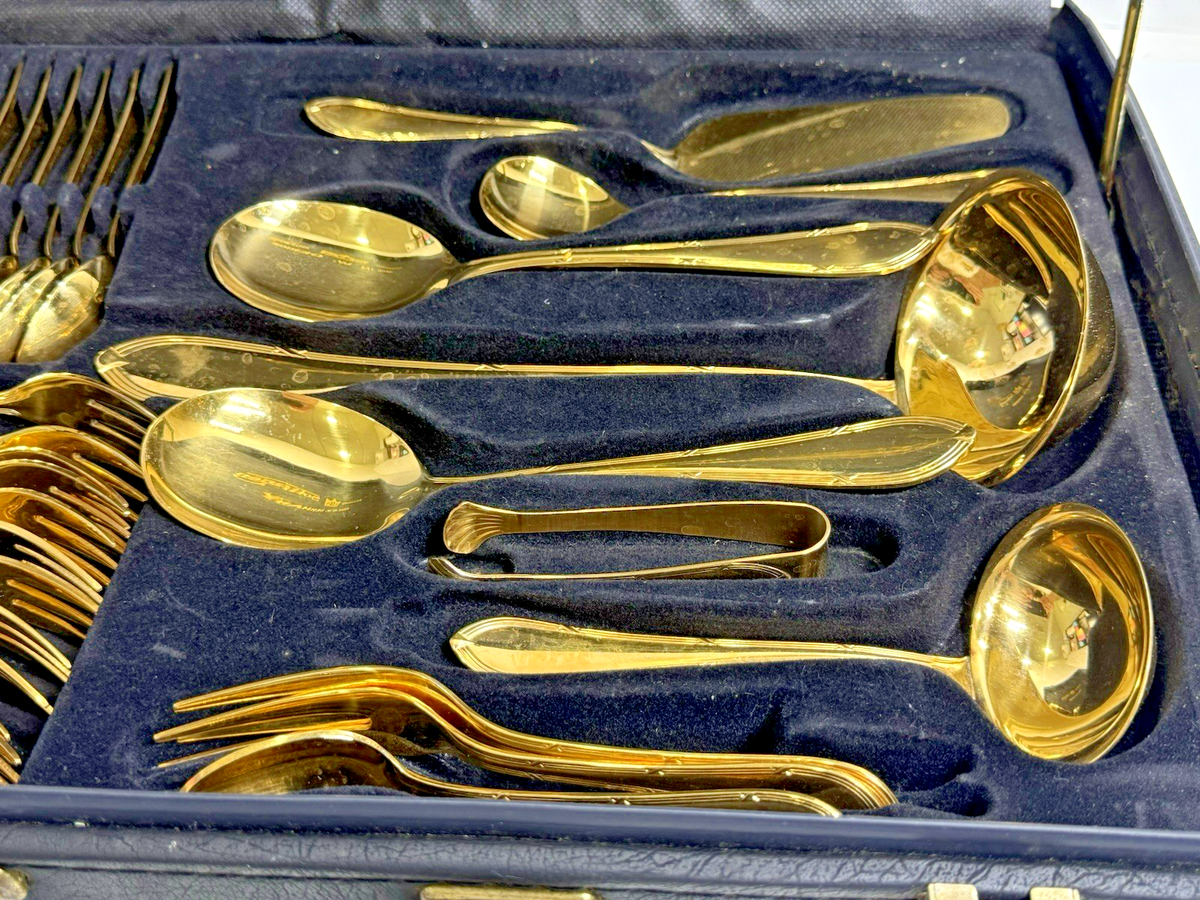 SBS-Bestecke Solingen 23/24K Gold Plated 71pc Complete Flatware