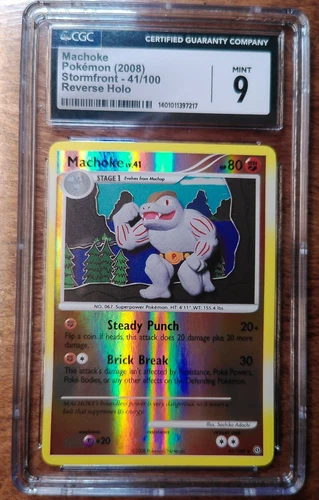 2008 Pokemon Diamond & Pearl STORMFRONT Machoke #41 REVERSE HOLO CGC 9 MINT