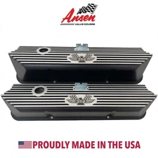 Ford FE Tall 352 American Eagle Black Valve Covers - Die-Cast - Ansen USA