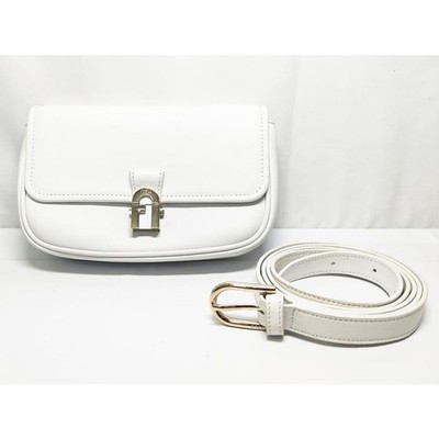 FURLA 2-Way White Diagonal Shoulder Waist Pouch Bag