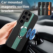 Leather Magnetic Ring Holder Back Case For Samsung Galaxy S23 Ultra Note 20