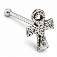 Ankh Nasenstecker 925 Silber 22G Kugelende ÄGyptisches Kreuz Symbol...