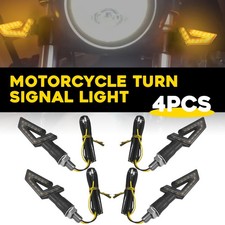 Motorcycle Flush Mount Turn Signal Indicator Blinker Smoked Amber LED Light EA