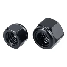 Hex Lock Nut 7/16-14 10 PCS Black 304 Stainless Steel Nylon Insert Nylock
