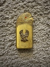 Vintage Harley-Davidson American Eagle Gold Tone Butane Lighter Untested