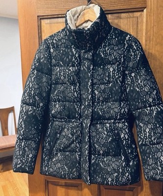 Women's XS KARL LAGERFELD PARIS Lace Puffer Jacket