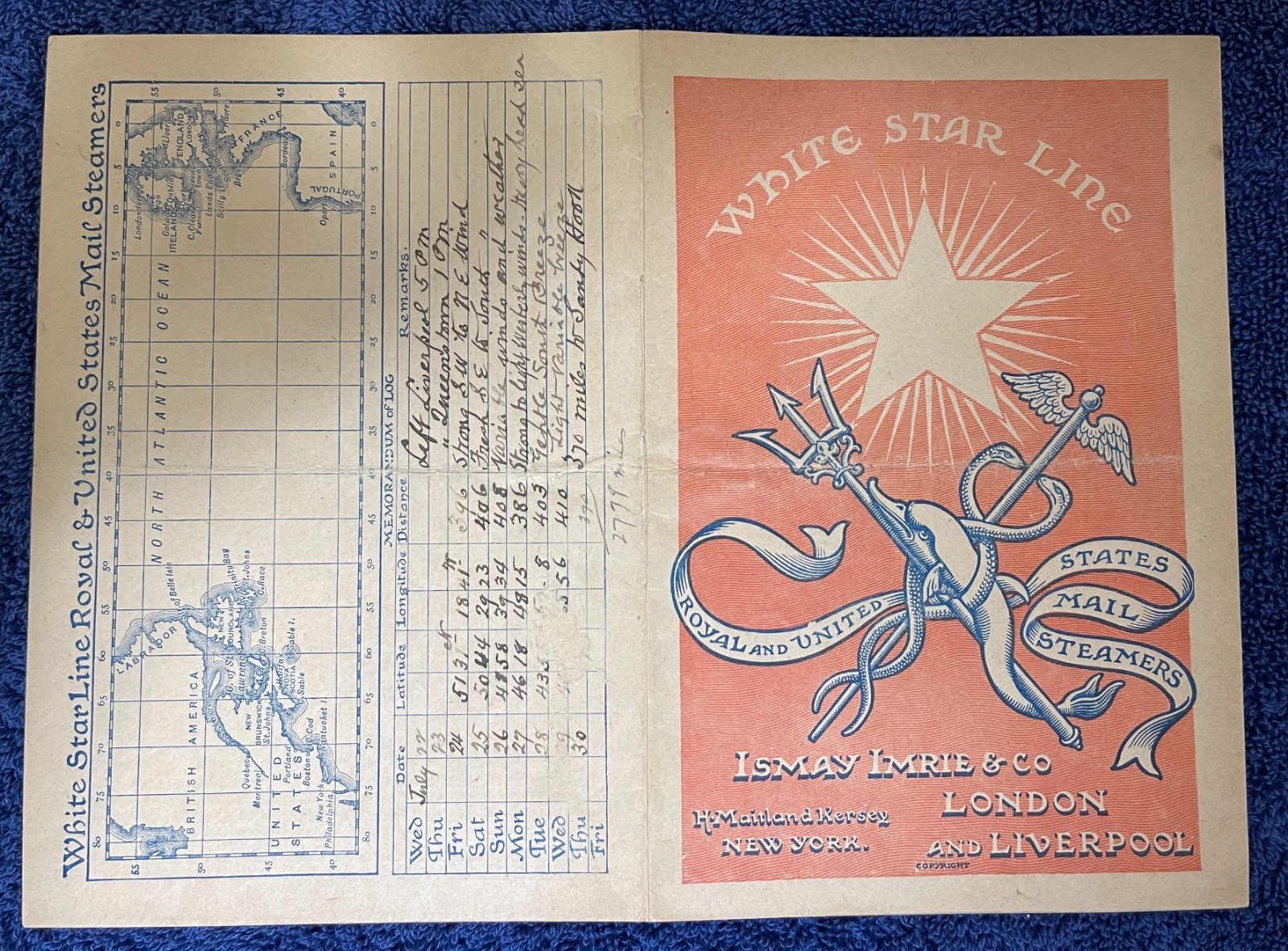 1896 RMS Germanic Saloon Passenger List Liverpool–New York w/ VIPs