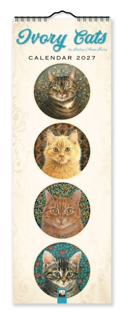 Ivory Cats Slim Calendar 2027, Wall Calendars, Month To View, Cats, Gift - Image 4