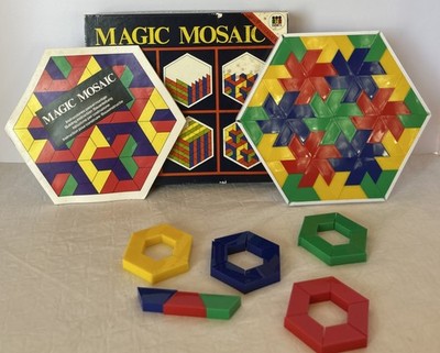 Vtg Diset Magic Mosaic Geometric Puzzle 0071 Creative Art Activity 99/100 pieces