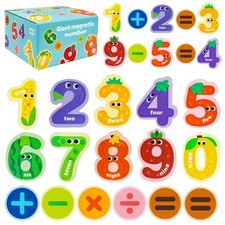 Jumbo Magnetic Numbers Fridge Magnets Colorful Fruit Shape Number Math Learni...