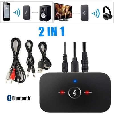 Receptor Transmisor Bluetooth 5.0 2 en 1 Audio Inalámbrico 3.5mm Jack Adaptador Auxiliar