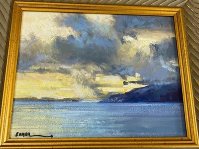 Plein Air Impressionist Painting Gerald Francis Jerry Caron Sunset Clew Bay
