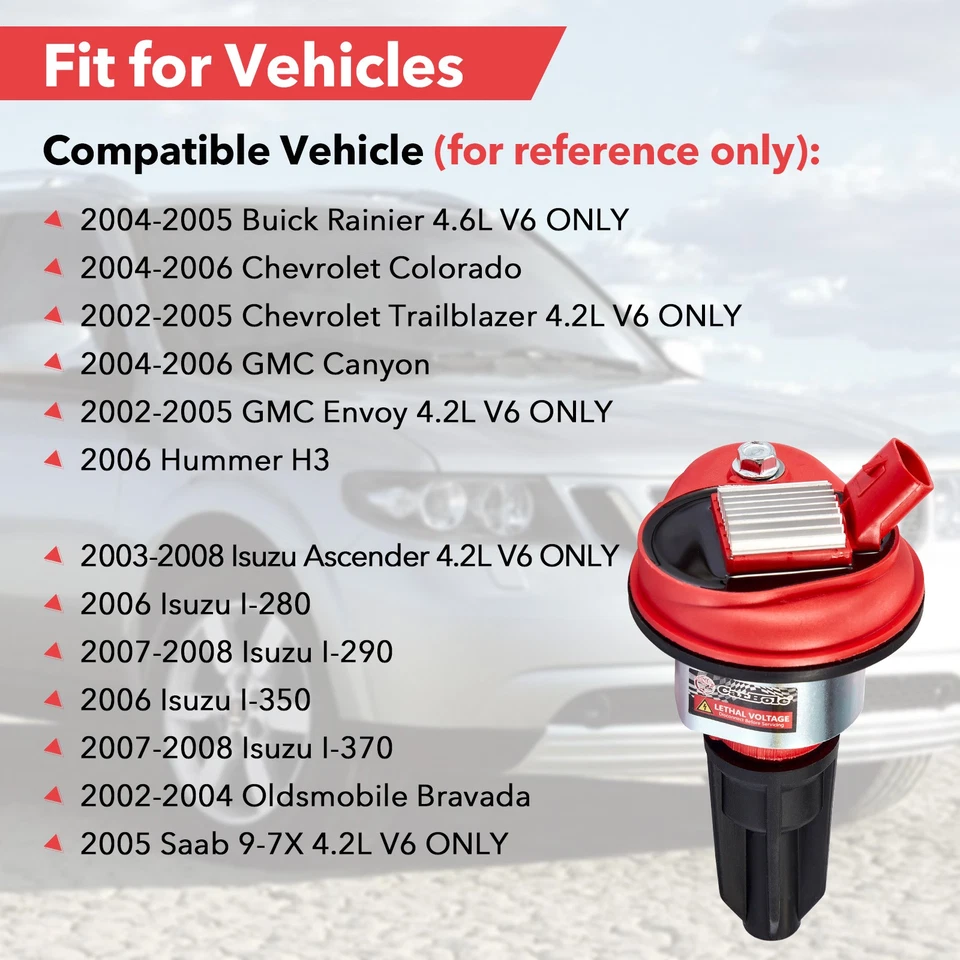 6 Ignition Coils & 6 Spark Plugs For Chevy Trailblazer GMC Envoy 4.2L UF303 - Image 3 of 4