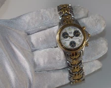 Ladies ESQ Esquire By Movado Two Tone Chronograph Watch 100546 Late 1980s