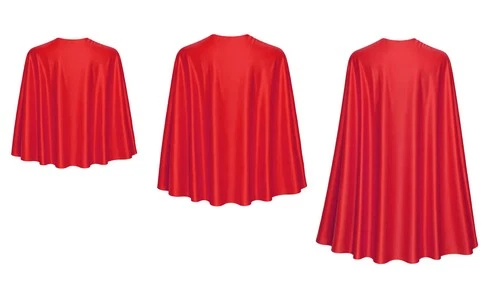 Adults Plain Red Superhero Cape Fancy Dress Costume Accessory [3 Sizes]