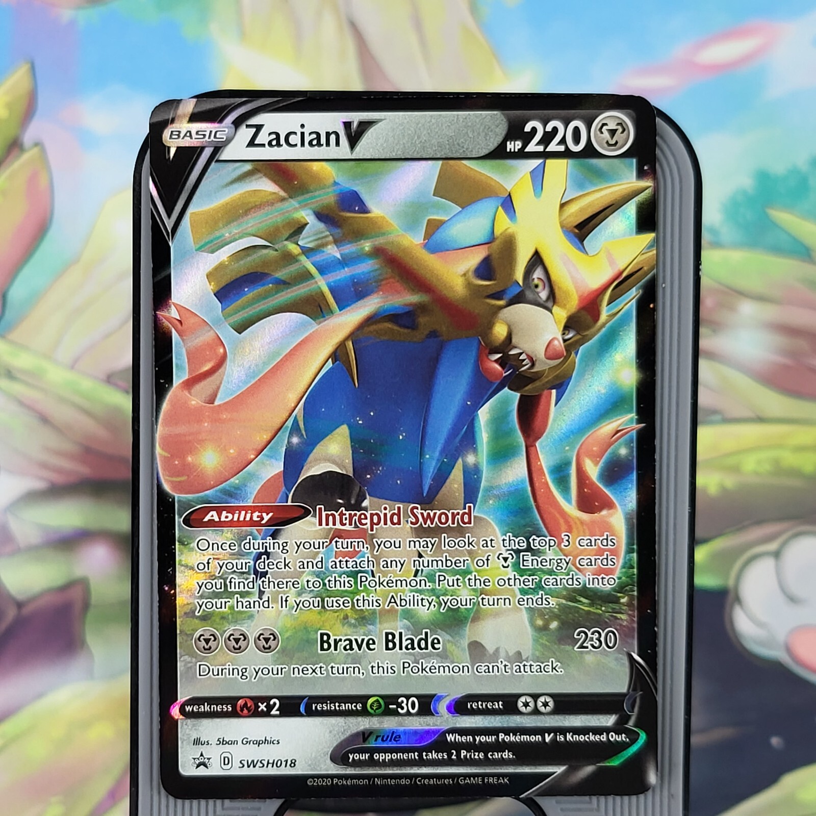 Zacian V SWSH018 - Black Star Promo - Ultra Rare Holo Pokemon Card Near Mint