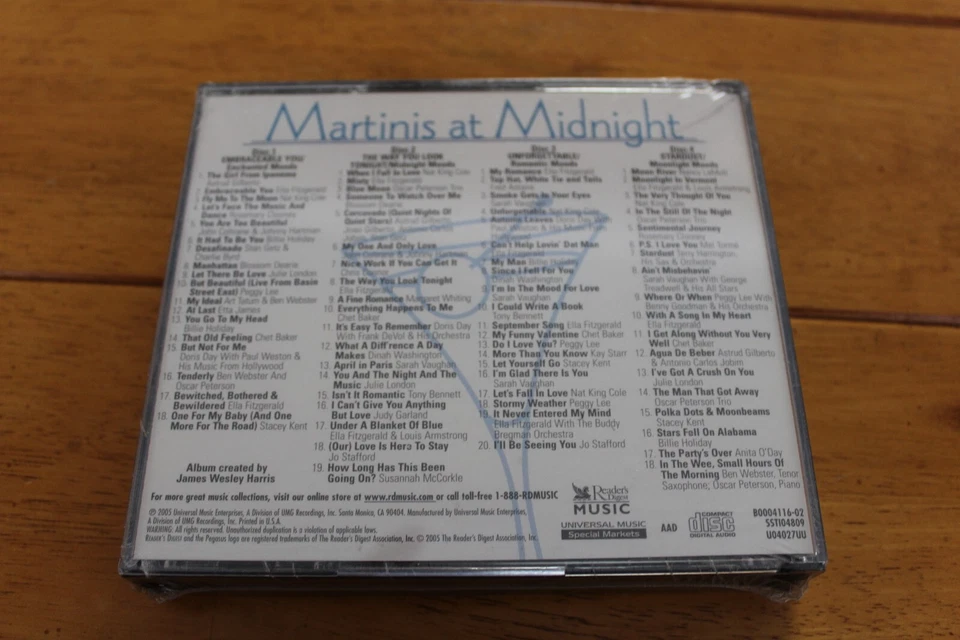 READERS DIGEST MARTINIS AT MIDNIGHT (4 CD  SET) [NEW SEALED] **CRACKED CASE** - Image 2 of 4